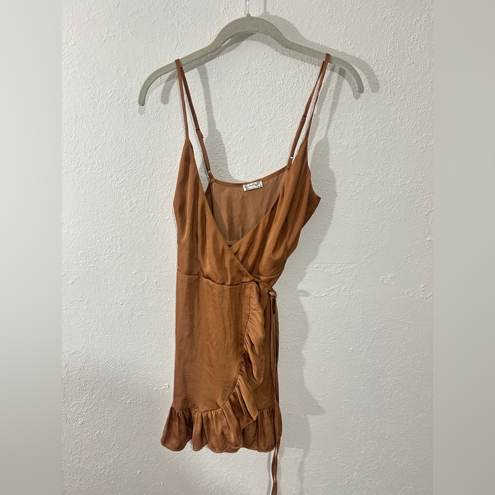 Free People Intimately brown wrap tank dress XS